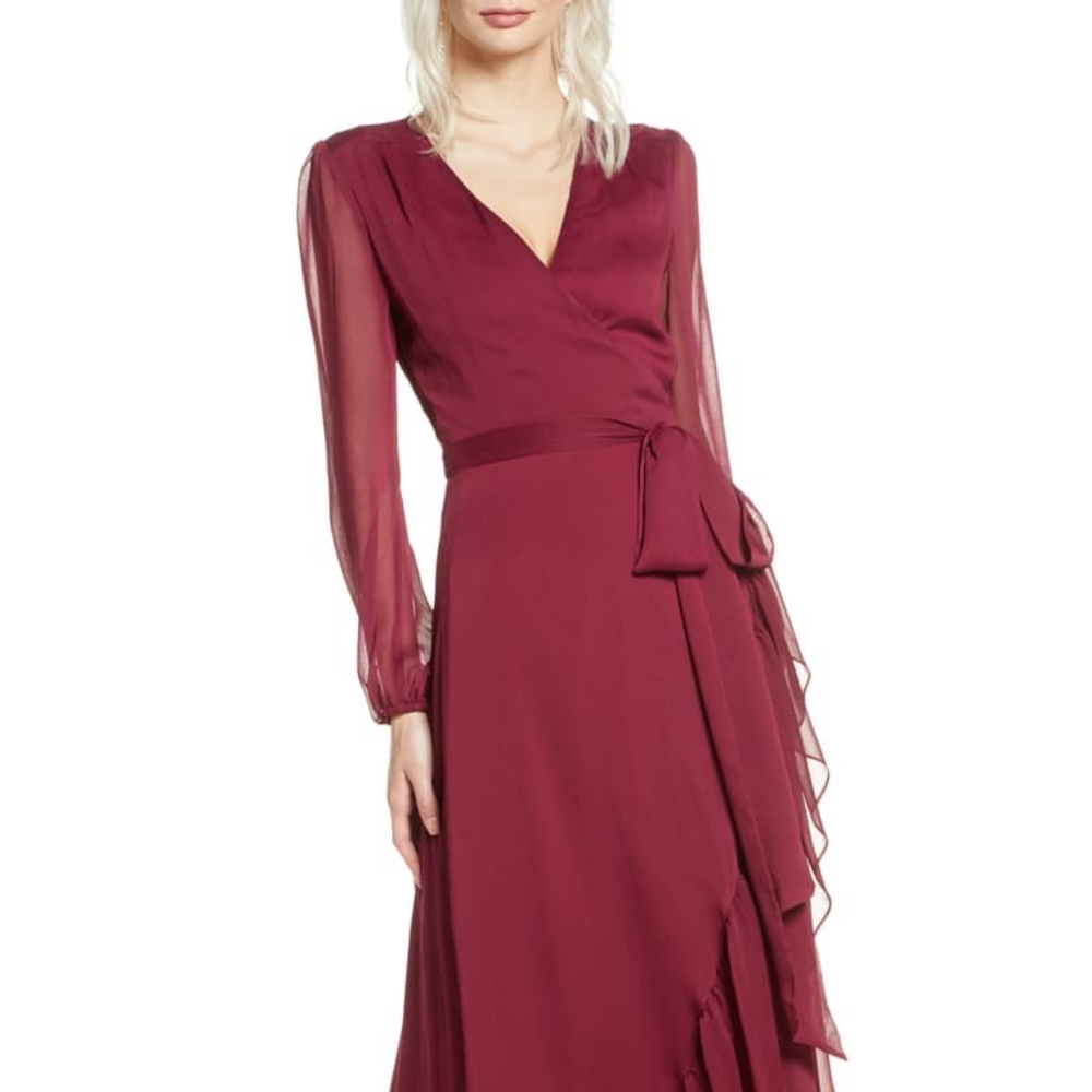 Wayf Meryl Crepe Wrap Dress